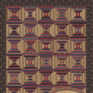 Collection for a Cause Circa 1889 free quilt pattern by Howard Marcus for Moda Fabrics featuring 30 traditional log cabin blocks in antique reds, navy blues, browns, and tans
